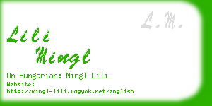 lili mingl business card